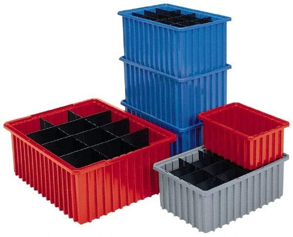 Akro-Mils - 1.66 Cu Ft, 50 Lb Load Capacity Red Polyethylene Dividable Container - Stacking, 22.4" Long x 17.4" Wide x 10" High - Caliber Tooling