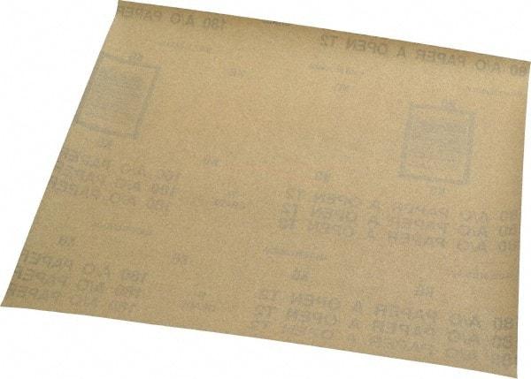 Norton - 180 Grit, Aluminum Oxide Sanding Sheet - 11" Long x 9" Wide, Very Fine Grade, A Weighted Paper Backing - Caliber Tooling