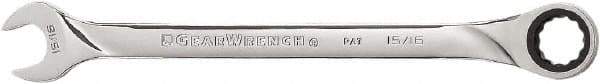 GearWrench - 15/16" 12 Point Combination Wrench - 14" OAL, Steel, Full Polish Finish - Caliber Tooling