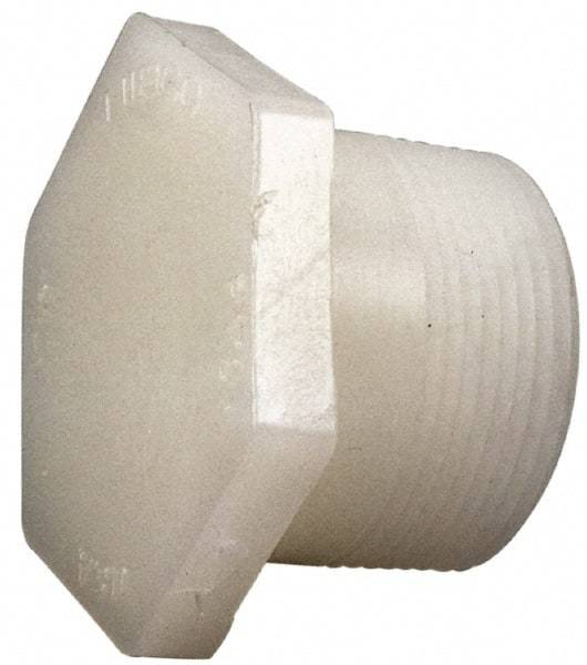 NIBCO - 1-1/2" PVDF Plastic Pipe Threaded Plug - Schedule 80, MIPT End Connections - Caliber Tooling