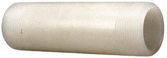 NIBCO - 1-1/2" Pipe, 5" Long PVDF Threaded Plastic Pipe Nipple - Schedule 80, Natural - Caliber Tooling