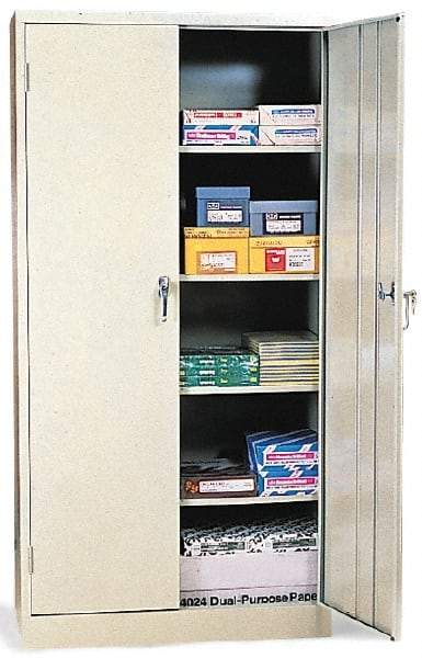 Sandusky Atlantic - 5 Shelf Locking Storage Cabinet - Steel, 36" Wide x 18" Deep x 72" High, Beige - Caliber Tooling