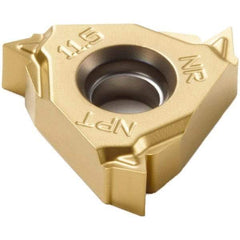 Seco - 16NR Internal Right Hand 11.5 NPT Laydown Threading Insert - Grade CP500, TiAlN/TiN Coated Carbide - Caliber Tooling