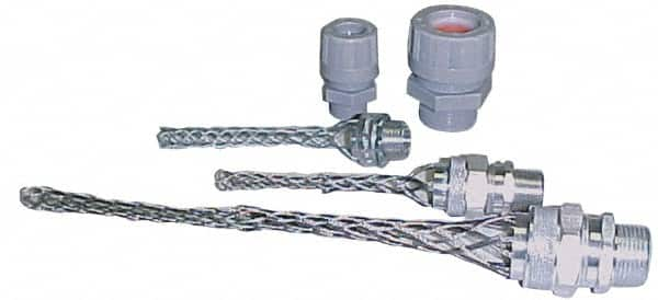 Woodhead Electrical - 13.21 to 18.54mm Capacity, Safeway, Straight Strain Relief Cord Grip - 7" Long, Aluminum - Caliber Tooling