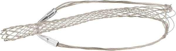 Woodhead Electrical - 1-3/4 to 1.99 Inch Cable Diameter, Tinned Bronze, Single Loop Support Grip - 34 Inch Long, 2,640 Lb. Breaking Strength, 20 Inch Mesh Length - Caliber Tooling