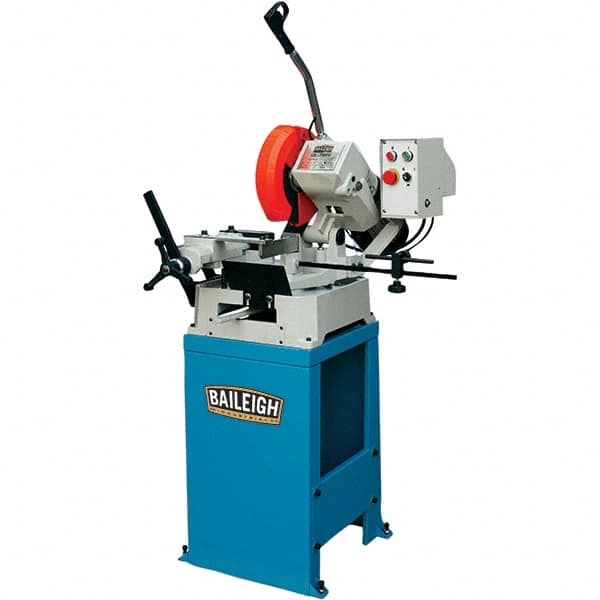 Baileigh - 1 Cutting Speed, 10" Blade Diam, Cold Saw - 54 RPM Blade Speed, Floor Machine, 1 Phase, Compatible with Ferrous/Non-Ferrous Material - Caliber Tooling