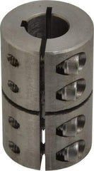 Climax Metal Products - 1/2" Inside x 1-1/8" Outside Diam, One Piece Split Clamping Collar with Keyway - 1-3/4" Long x 1/8" Keyway Width x 1/16" Keyway Depth - Caliber Tooling