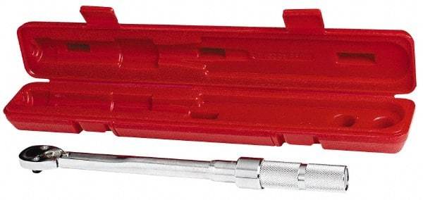 Proto - 1/4" Drive Mil Spec Micrometer Torque Wrench - 40 In/Lb to 200 In/Lb Torque, 11-45/64" OAL, Fixed Head - Caliber Tooling