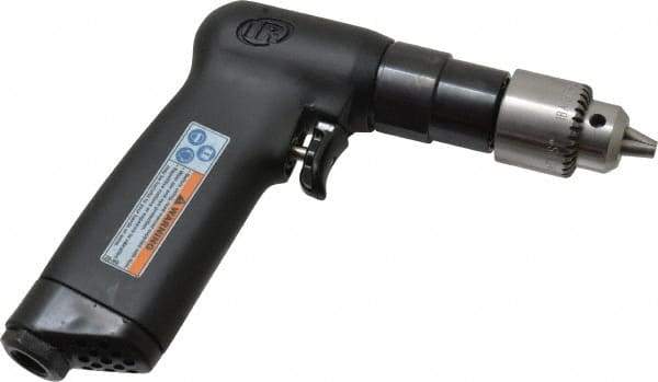 Ingersoll-Rand - 1/4" Keyed Chuck - Pistol Grip Handle, 3,800 RPM, 11 CFM, 0.33 hp, 90 psi - Caliber Tooling