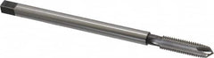 Made in USA - M10x1.50 Metric Coarse, 3 Flute, Bright Finish High Speed Steel, Spiral Point, Extension Pulley Tap - Plug Chamfer, 6" OAL - Exact Industrial Supply