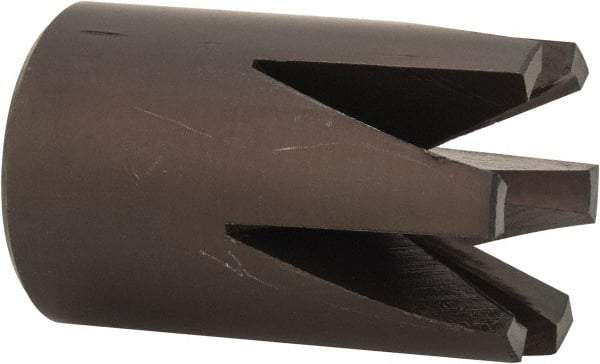 Made in USA - 60° Included Angle, 1/2-20" Hole Thread, Chamfer Edge, High Speed Steel, Outer Tube Edge Finishing Cutter - 1-1/8" Cutter Head Outside Diam, 3/4" Max Workpiece, 1-5/16" Long, 1/4" Threaded Hole Diam - Caliber Tooling