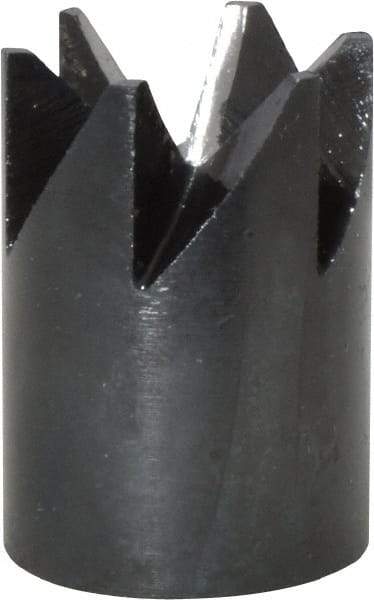 Made in USA - 90° Included Angle, 3/8-24" Hole Thread, Chamfer Edge, High Speed Steel, Outer Tube Edge Finishing Cutter - 7/8" Cutter Head Outside Diam, 1/2" Max Workpiece, 1-1/4" Long, 1/8" Threaded Hole Diam - Caliber Tooling