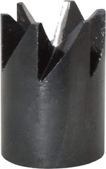 Made in USA - 90° Included Angle, 3/8-24" Hole Thread, Chamfer Edge, High Speed Steel, Outer Tube Edge Finishing Cutter - 7/8" Cutter Head Outside Diam, 1/2" Max Workpiece, 1-1/4" Long, 1/8" Threaded Hole Diam - Caliber Tooling