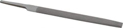 Value Collection - 6" Long, Smooth Cut, Half Round American-Pattern File - Double Cut, 5/32" Overall Thickness, Tang - Caliber Tooling