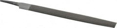 Value Collection - 8" Long, Smooth Cut, Half Round American-Pattern File - Double Cut, 7/32" Overall Thickness, Tang - Caliber Tooling