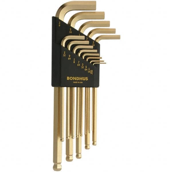 Bondhus - Hex Key Sets Tool Type: Ball End Handle Type: L-Key Long Arm - Caliber Tooling