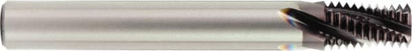 OSG - 1/8-27 NPT, 0.284" Cutting Diam, 3 Flute, Solid Carbide Helical Flute Thread Mill - Internal Thread, 0.426" LOC, 3" OAL, 5/16" Shank Diam - Caliber Tooling