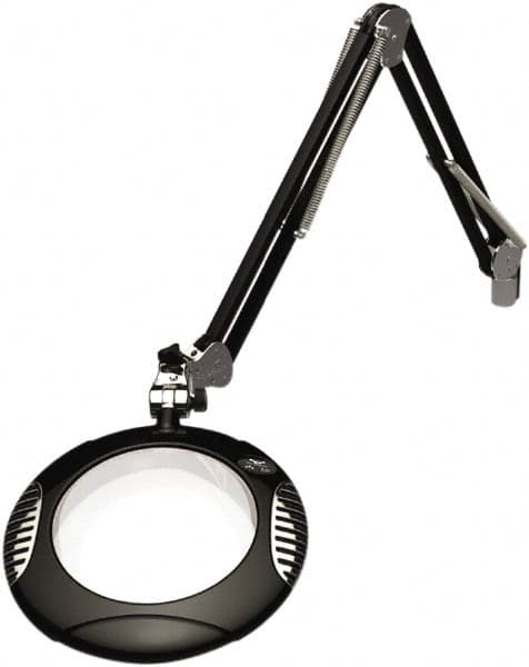 O.C. White - 43 Inch, Spring Suspension, Clamp on, LED, Black, Magnifying Task Light - 8 Watt, 7.5 and 15 Volt, 2x Magnification, 5-1/4 Inch Wide, 7-1/2 Inch Long - Caliber Tooling