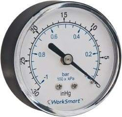 Value Collection - 2-1/2" Dial, 1/4 Thread, 30-0 Scale Range, Pressure Gauge - Center Back Connection Mount, Accurate to 3-2-3% of Scale - Caliber Tooling