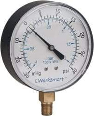 Value Collection - 3-1/2" Dial, 1/4 Thread, 0-200 Scale Range, Pressure Gauge - Lower Connection Mount, Accurate to 3-2-3% of Scale - Caliber Tooling