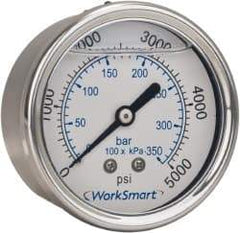 Value Collection - 2-1/2" Dial, 1/4 Thread, 30-0 Scale Range, Pressure Gauge - Center Back Connection Mount, Accurate to 3-2-3% of Scale - Caliber Tooling