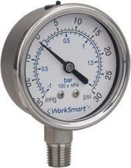 Value Collection - 4" Dial, 1/4 Thread, 0-1,000 Scale Range, Pressure Gauge - Lower Connection Mount, Accurate to 0.01% of Scale - Caliber Tooling