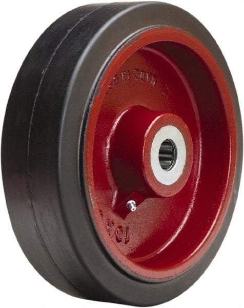 Hamilton - 10 Inch Diameter x 3 Inch Wide, Rubber on Cast Iron Caster Wheel - 1,000 Lb. Capacity, 3-1/4 Inch Hub Length, 1-1/4 Inch Axle Diameter, Straight Roller Bearing - Caliber Tooling