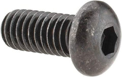 Made in USA - 5/16-18 UNC Hex Socket Drive, Button Screw - Alloy Steel, Black Oxide Finish, Fully Threaded, 3/4" Length Under Head - Caliber Tooling