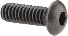 Made in USA - 1/4-20 UNC Hex Socket Drive, Button Screw - Alloy Steel, Black Oxide Finish, Fully Threaded, 3/4" Length Under Head - Caliber Tooling