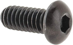 Made in USA - 1/4-20 UNC Hex Socket Drive, Button Screw - Alloy Steel, Black Oxide Finish, Fully Threaded, 5/8" Length Under Head - Caliber Tooling