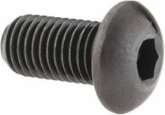 Made in USA - 5/16-24 UNF Hex Socket Drive, Button Screw - Alloy Steel, Black Oxide Finish, Fully Threaded, 5/8" Length Under Head - Caliber Tooling