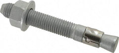 Powers Fasteners - 3/4" Diam, 3/4" Drill, 5-1/2" OAL, 1-5/8" Min Embedment Wedge Expansion Concrete Anchor - Steel, Galvanized Finish, Hex Nut Head, Hex Drive - Caliber Tooling