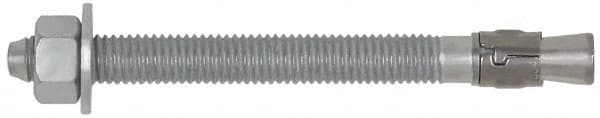 Powers Fasteners - 5/8" Diam, 5/8" Drill, 6" OAL, 4-1/2" Min Embedment Wedge Expansion Concrete Anchor - Steel, Galvanized Finish, Hex Nut Head, Hex Drive, 4" Thread Length - Caliber Tooling