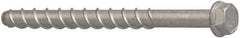 Elco - 3/8" Diam, 2-1/2" Length Under Head, Hex Drive, Concrete Screw & Masonry Fastener - Alloy Steel, StalGard Silver Finish, Includes 9/16" Drill Bit - Caliber Tooling