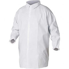 KleenGuard - Size 3XL White Lab Coat without Pockets - Microporous Film Laminate, Snap Front, Elastic Cuffs - Caliber Tooling