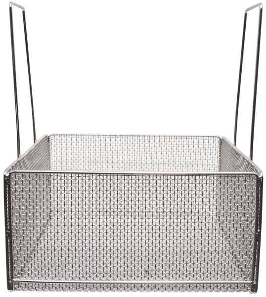 Marlin Steel Wire Products - 18" Deep, Square Stainless Steel Mesh Basket - 1/4" Perforation, 18" Wide x 9" High - Caliber Tooling