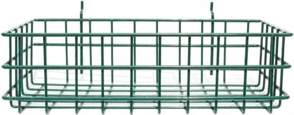 Marlin Steel Wire Products - 8" Deep, Rectangular Steel Peg Board/Slatwall Basket - 1-3/8" Perforation, 14" Wide x 4" High - Caliber Tooling