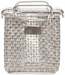 Marlin Steel Wire Products - 3-1/4" Deep, Rectangular Stainless Steel Mesh Basket - 5/32" Perforation, 3-3/8" Wide x 4" High - Caliber Tooling