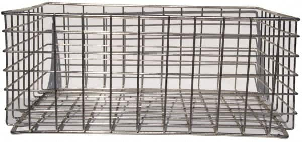 Marlin Steel Wire Products - 21" Deep, Rectangular Steel Wire Basket - 2-3/8" Perforation, 26-1/2" Wide x 11-1/8" High - Caliber Tooling