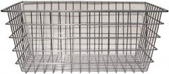 Marlin Steel Wire Products - 16" Deep, Rectangular Steel Wire Basket - 1-3/8" Perforation, 24" Wide x 10" High - Caliber Tooling