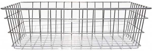 Marlin Steel Wire Products - 18" Deep, Rectangular Steel Wire Basket - 1-3/8" Perforation, 24" Wide x 8" High - Caliber Tooling