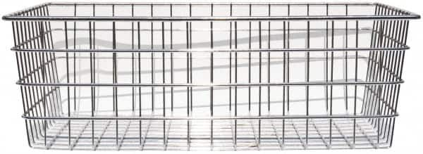 Marlin Steel Wire Products - 14" Deep, Rectangular Steel Wire Basket - 1-3/8" Perforation, 20" Wide x 6" High - Caliber Tooling