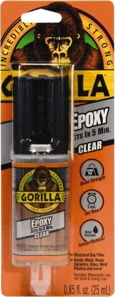 Gorilla Glue - 0.85 oz Syringe Epoxy - 5 min Working Time, 50°F, 3,300 psi Shear Strength - Caliber Tooling