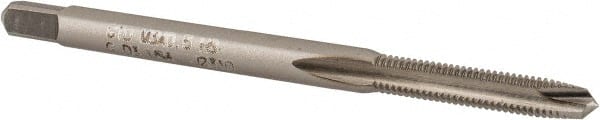 Spiral Point Tap: M3 x 0.5, Metric Coarse, 2 Flutes, Plug, 6H, High Speed Steel, Bright Finish 5/8″ Thread Length, 1-15/16″ OAL, Right Hand, D3, Series 5351/2351