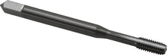 OSG - M4x0.70 Metric Coarse 6H 4 Flute Bright Finish Solid Carbide Straight Flute Machine Tap - Bottoming, Right Hand Thread, 2-1/8" OAL, 3/4" Thread Length, D4 Limit, Oversize - Exact Industrial Supply