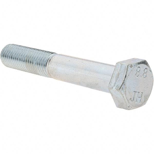 Value Collection - M12x1.50mm Metric Fine, 75mm Long Hex Head Cap Screw - Partially Threaded, Grade 8.8 Steel, Zinc-Plated Finish, 19mm Hex - Caliber Tooling