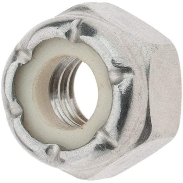 Value Collection - 1/4-20 UNC 18-8 Hex Lock Nut with Nylon Insert - 7/16" Width Across Flats, 19/64" High - Caliber Tooling