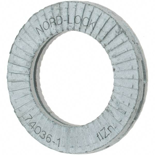 Value Collection - 7/16", 0.7283" OD, Zinc Flake, Wedge Lock Washer - Grade 2, 0.4409 to 0.4567" ID - Caliber Tooling