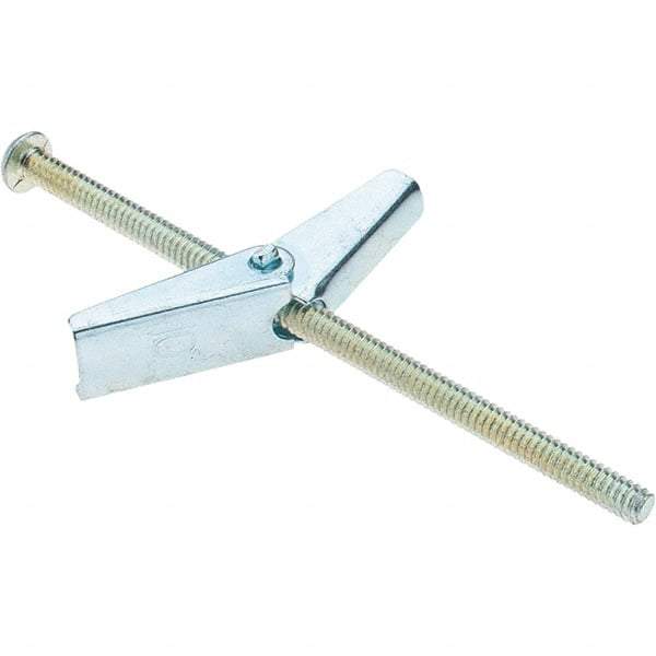 Value Collection - 3/16" Diam, 4" Long, Toggle Bolt Drywall & Hollow Wall Anchor - Steel, Use with Concrete/Masonry, Hollow Tile, Plaster & Wallboard - Caliber Tooling