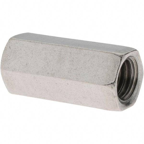 Value Collection - 3/8-16 UNC, 1-1/8" OAL Stainless Steel Standard Coupling Nut - 1/2" Width Across Flats - Caliber Tooling